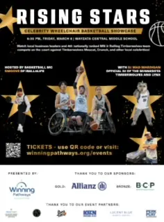 Rising Stars Wheelchair Basketball Showcase Poster.